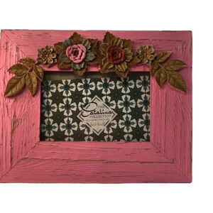 The Catalina Collection Pink Floral Picture Frame For 4x 6 Picture Table Top Rus